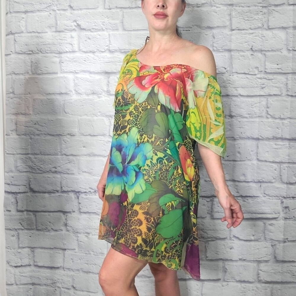 David Benjamin sheer shift dress